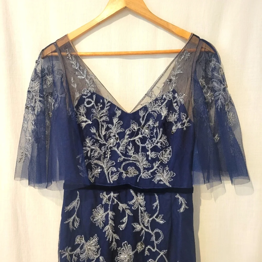 Marchesa Blue Ombre Evening Gown - Picture 5 of 11